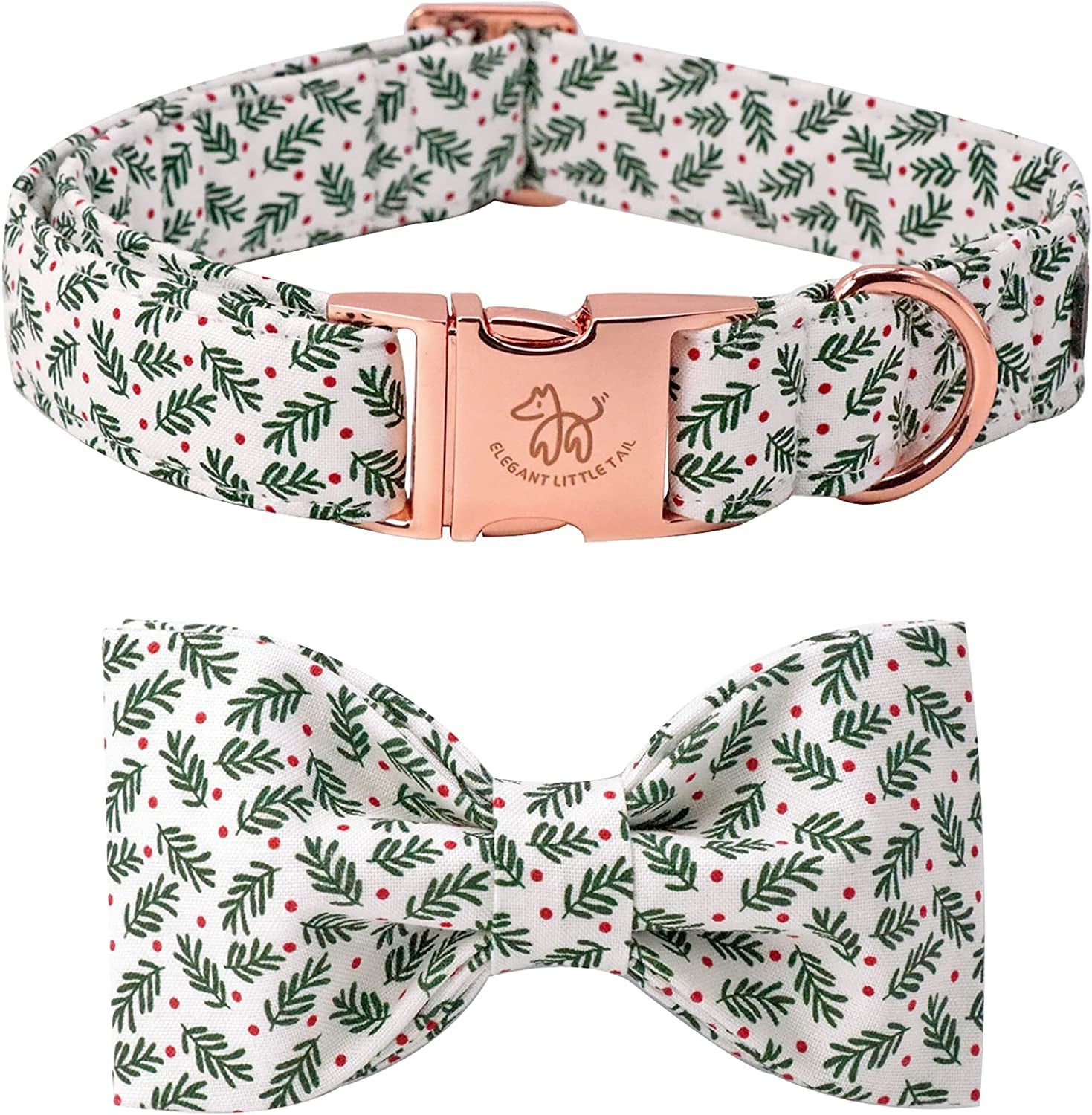 Christmas Dog Collar, Pet Collar Soft with Comfy Bowtie Dog Collar Holiday Adjustable Pet Gift Collars for Small Medium Large Dogs