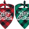 2 Pack Dog Bandana Christmas Classic Buffalo Plaid Pets Scarf Triangle Bibs Kerchief Set Pet Costume Accessories Decoration for Small Medium Large Dogs Cats Pets (Large)