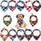 12 Piece Dog Bandanas Plaid Dog Scarf Pet Triangle Bibs Adjustable Accessories Bulk Kerchief Buffalo Plaid Bandanas Decor for Small or Medium Cat Dog Pet (Plaid Style)